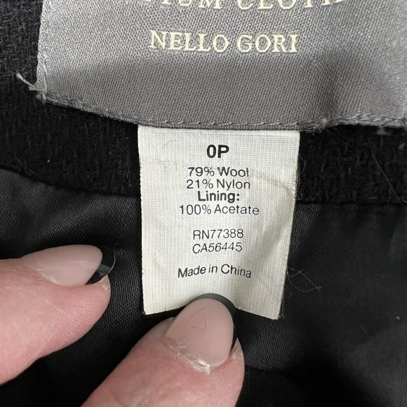 J Crew Nello Gori Peacoat Stadium Cloth Womens 0 Petite Wool Blend Black Jacket - Picture 8 of 10